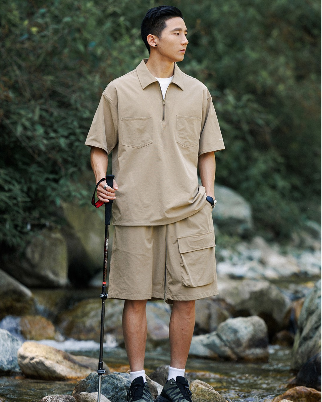 UTILITY POCKET HALF-ZIP TEE W1449