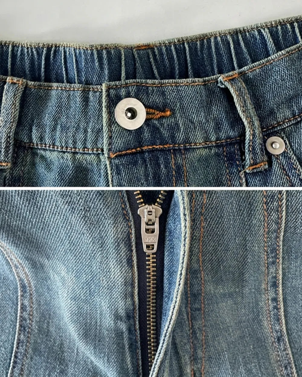 WASHED BLUE WIDE DENIM PANTS W1797