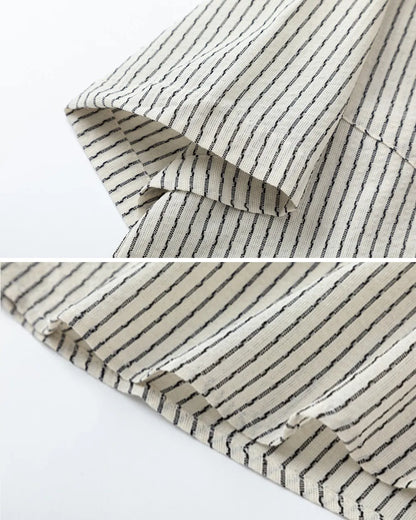 STRIPE LOOSE CASUAL SHIRTS W1734