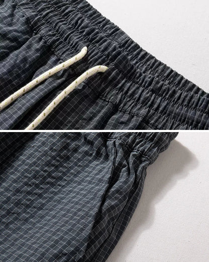 POLYESTER CHECK SHORTS W1728