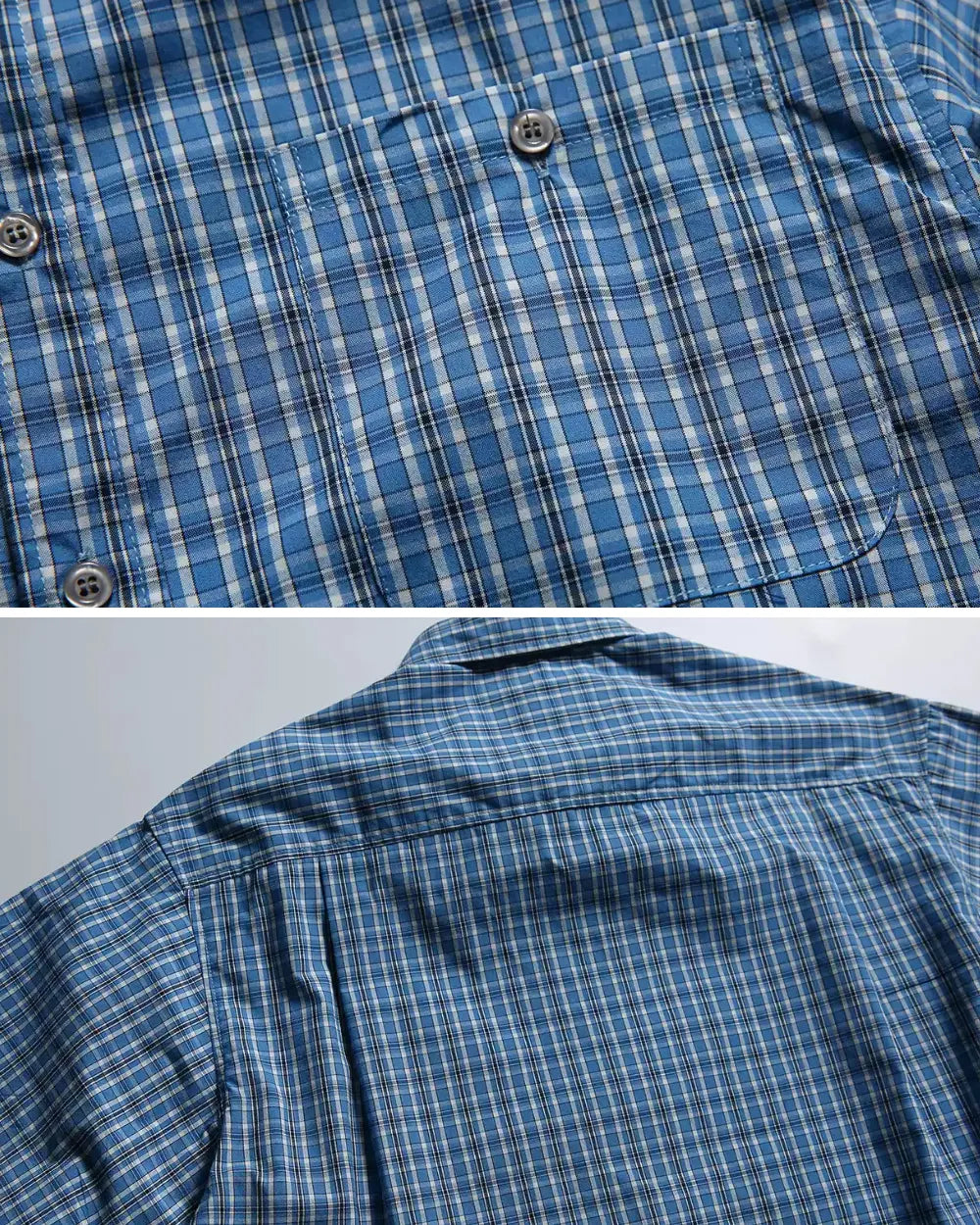 BLUE CHECK LOOSE SHIRTS W1789