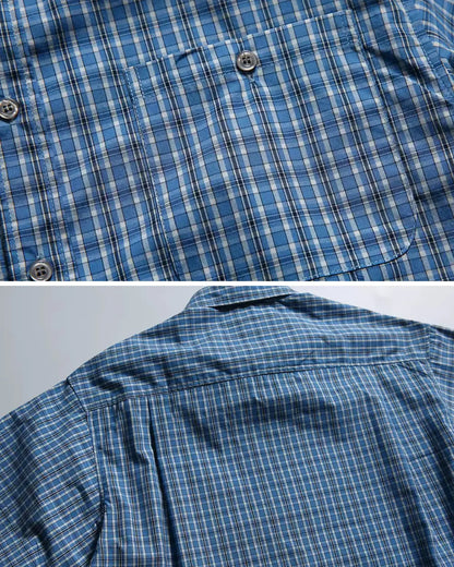 BLUE CHECK LOOSE SHIRTS W1789