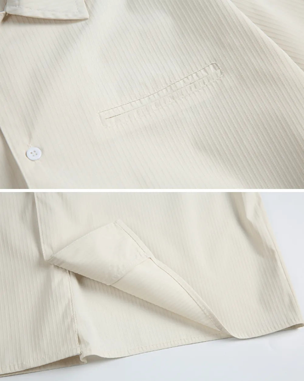STRIPE OPEN COLLAR SHIRTS W1791
