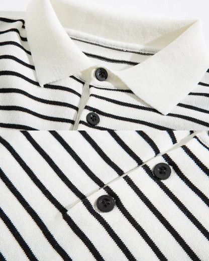 STRIPED LOOSE POLO SHIRTS W1767