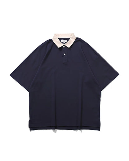 CONTRAST COLLAR POLO SHIRTS W1659
