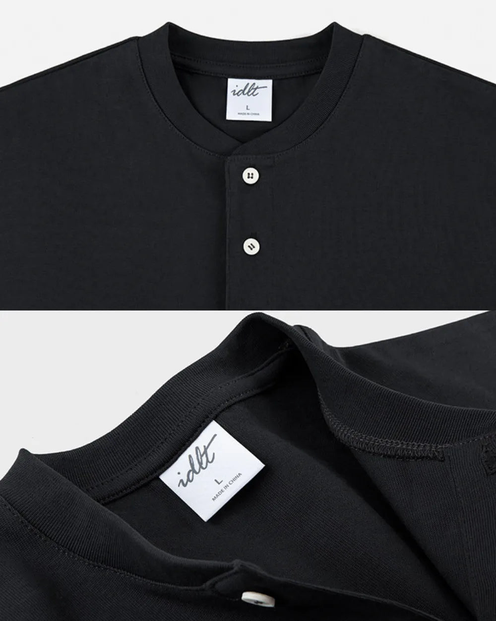 LOOSE HENLEY NECK T‑SHIRTS W1764