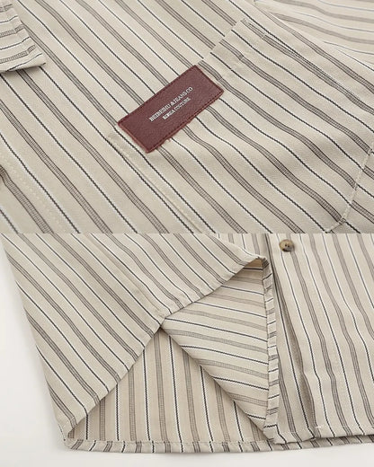 LOGO POCKET STRIPE SHIRTS W1699