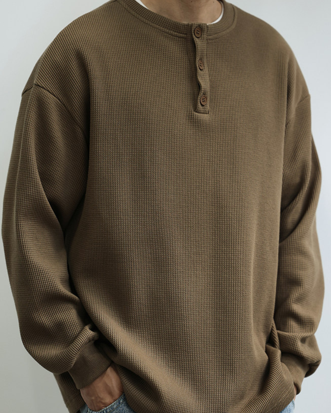 WAFFLE HENLEY  LONG TEE W1583