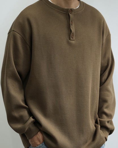 WAFFLE HENLEY  LONG TEE W1583