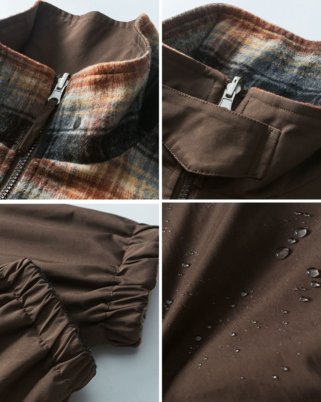 REVERSIBLE CHECK WATER-REPELLENT JACKET W1480