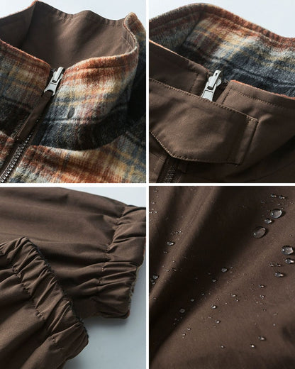 REVERSIBLE CHECK WATER-REPELLENT JACKET W1480