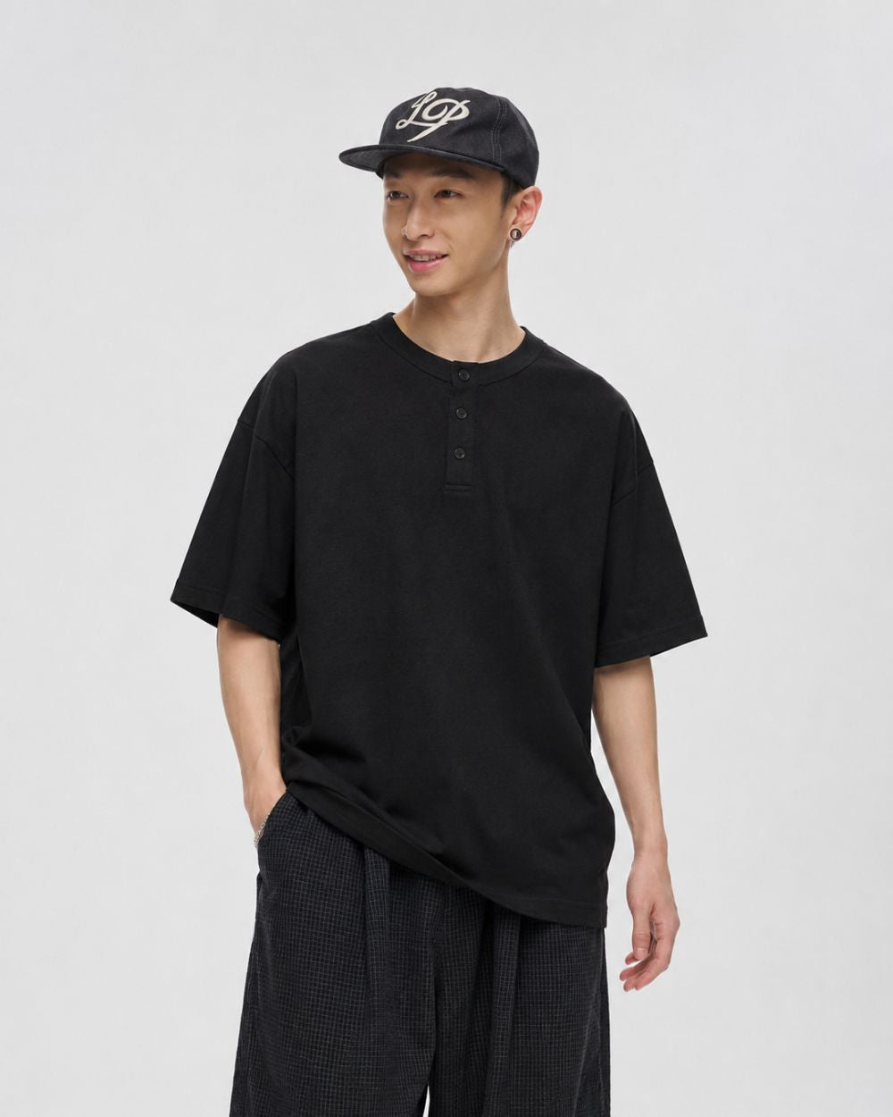 HENLEY NECK TEE W1761