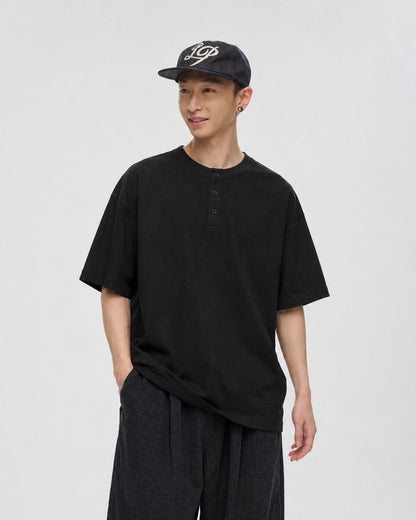 HENLEY NECK TEE W1761