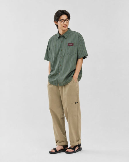 LOGO POCKET STRIPE SHIRTS W1699