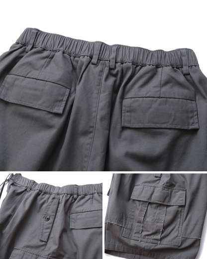 WASHED COTTON CARGO SHORTS W1643