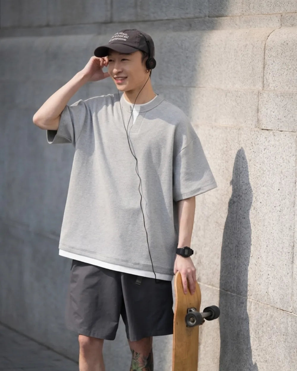 WAFFLE VNECK T‑SHIRTS W1713