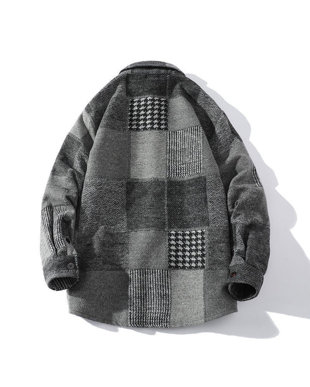 PATCHWORK PATTERN LONG SLEEVE SHIRT W965