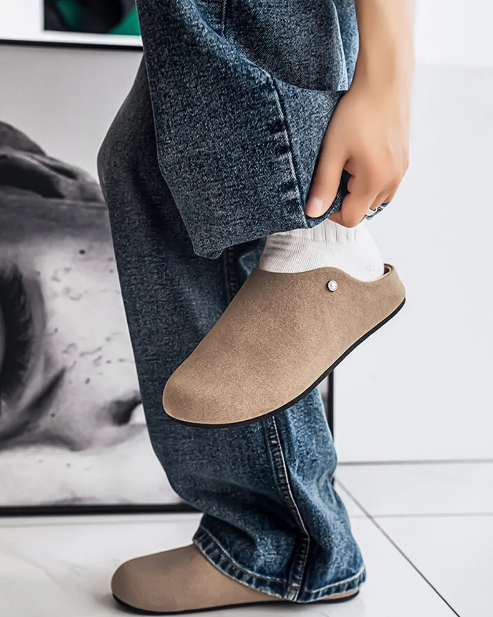 SUEDE CLOG SANDALS W1806