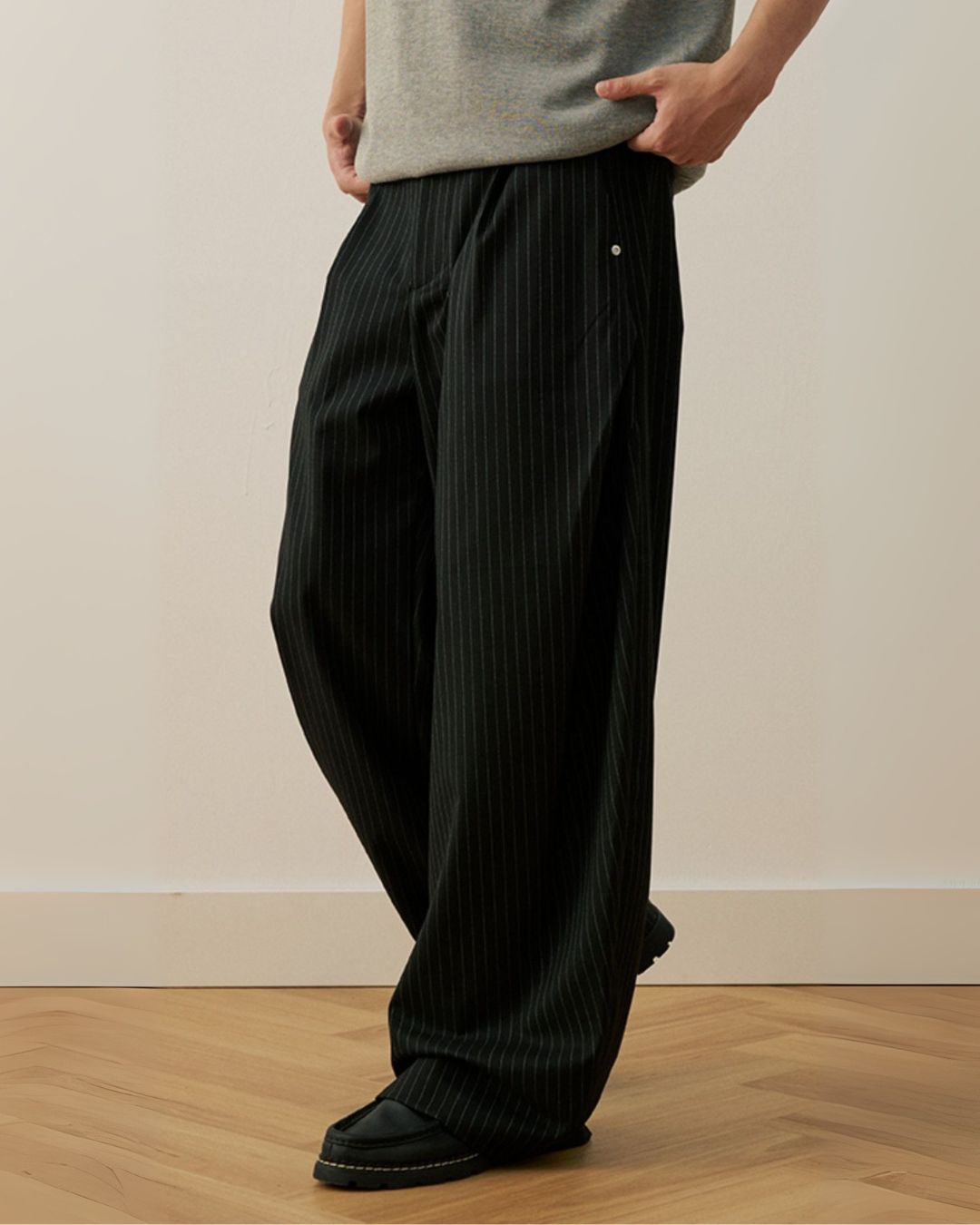 PINSTRIPE WIDE SLACKS W1489