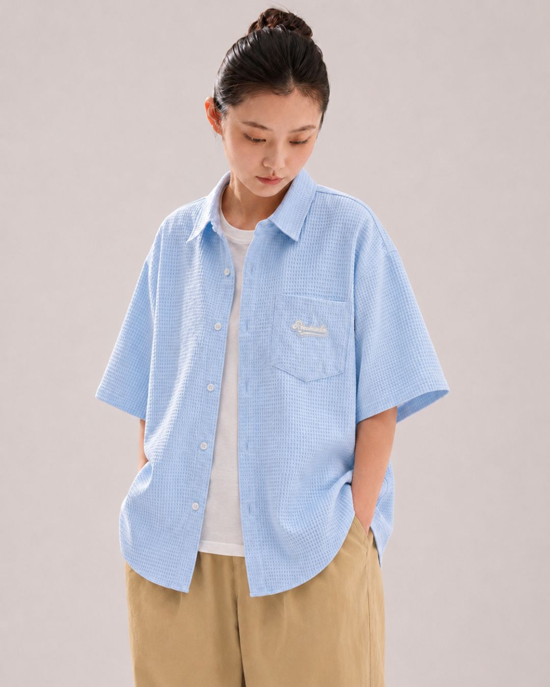 WAFFLE LOOSE SHIRTS W1658