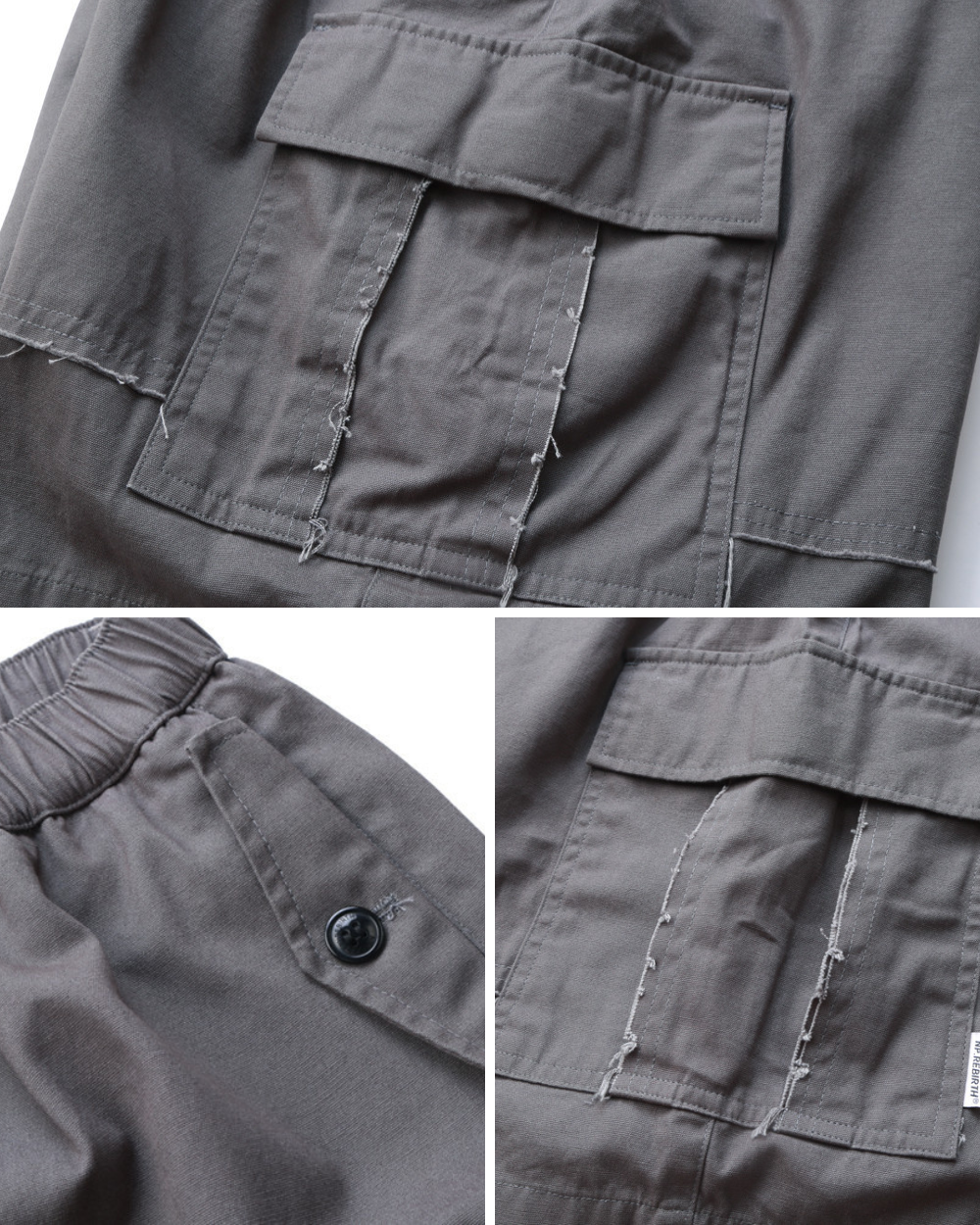 WASHED COTTON CARGO SHORTS W1643