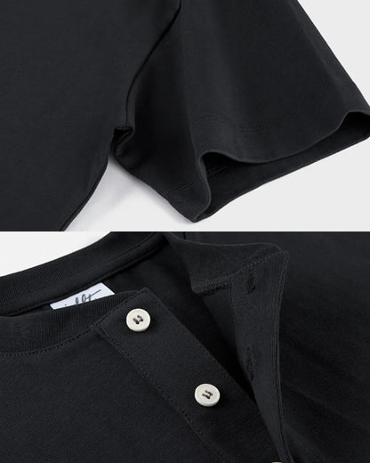 LOOSE HENLEY NECK T‑SHIRTS W1764
