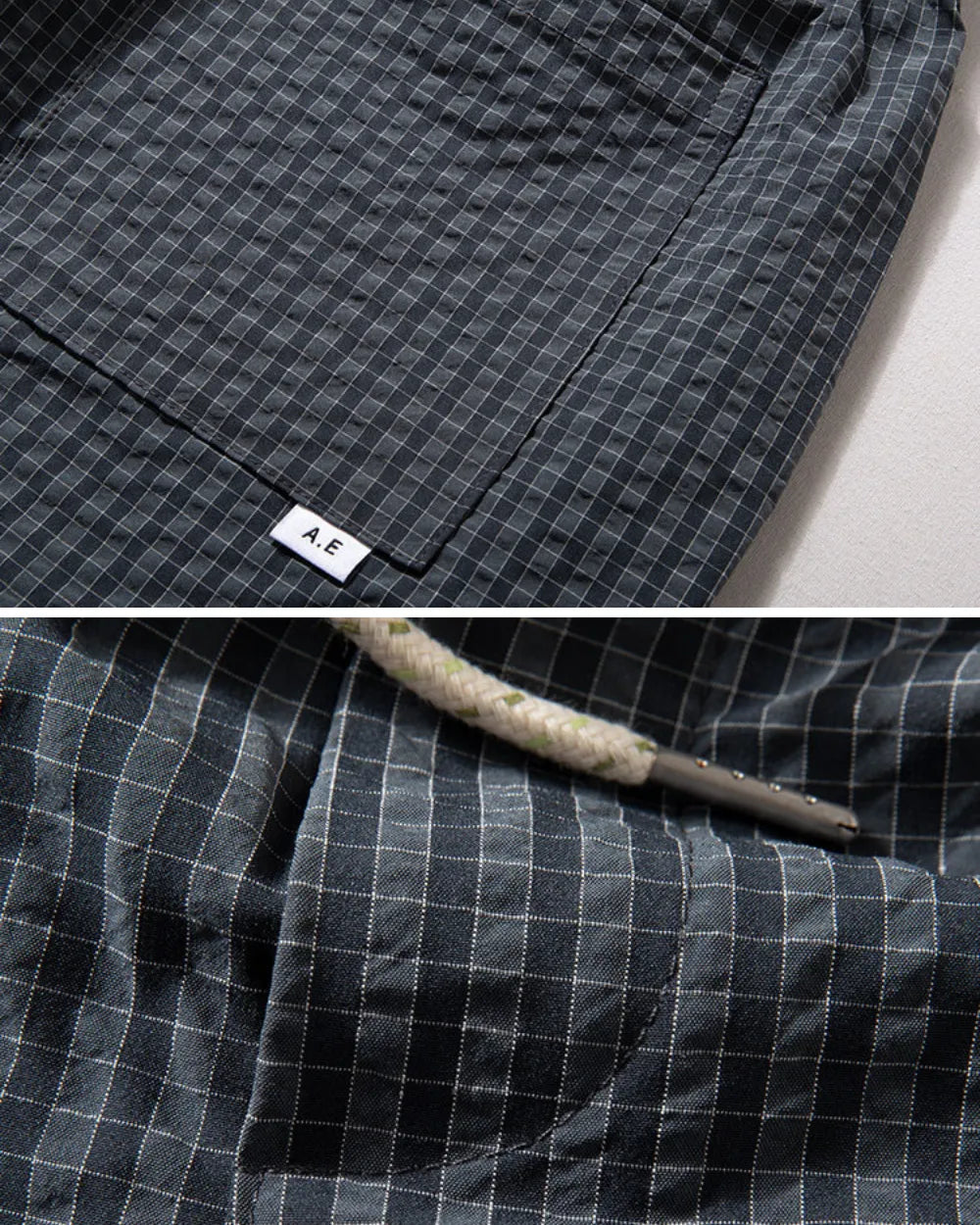 POLYESTER CHECK SHORTS W1728