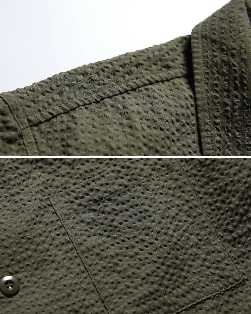 SEERSUCKER OPEN COLLAR SHIRTS W1818