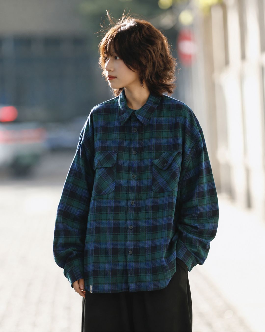 格紋法蘭絨襯衫 W1856