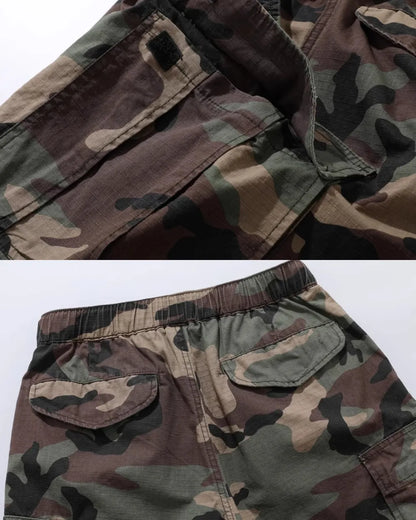 CAMOUFLAGE SIDE POCKET SHORTS W1710
