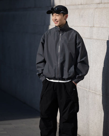 LIGHTWEIGHT STAND COLLAR NYLON JACKET W1493