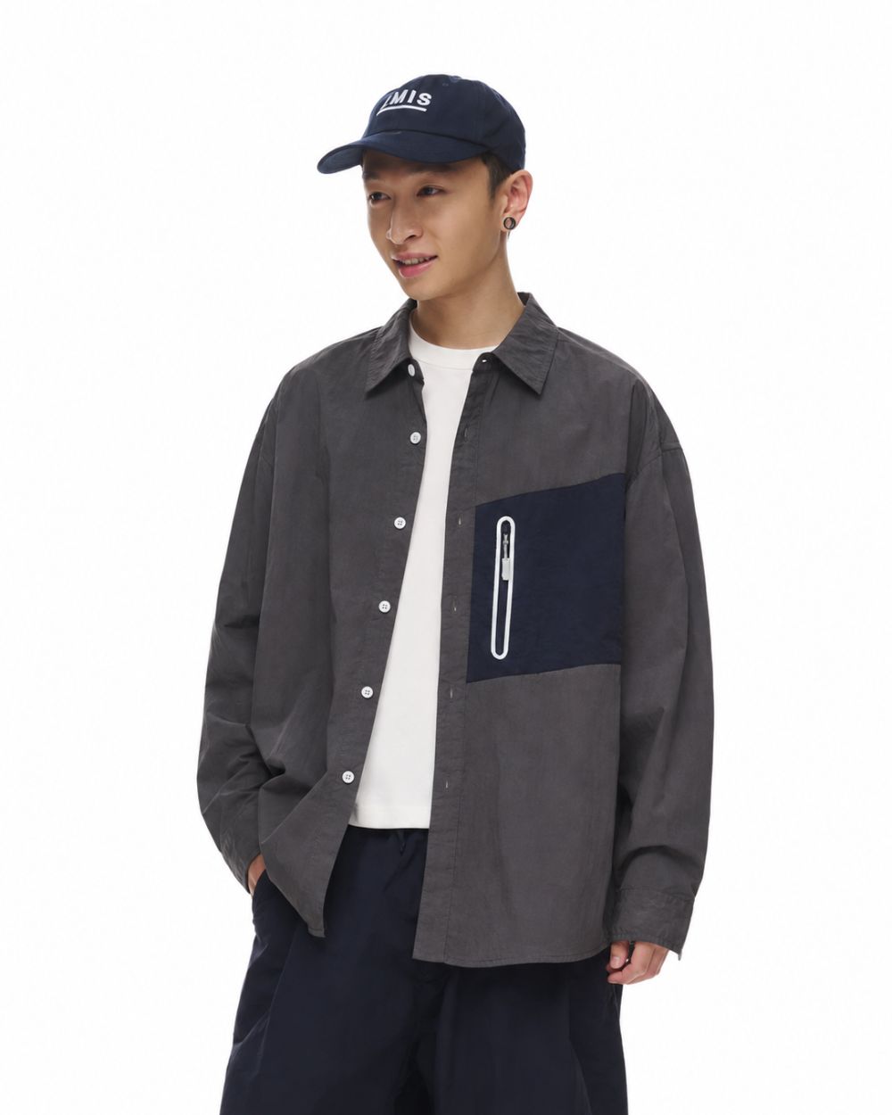 ZIP POCKET LONG SLEEVE SHIRT W1825
