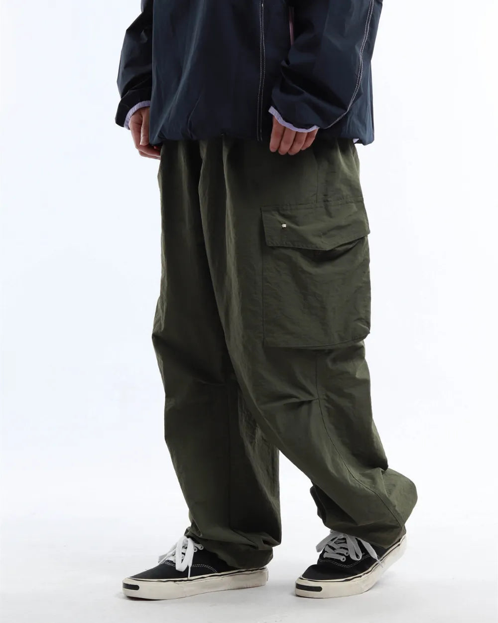 NYLON WIDE CARGO PANTS W1899
