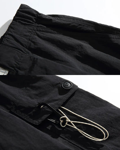 NYLON WIDE CARGO PANTS W1899