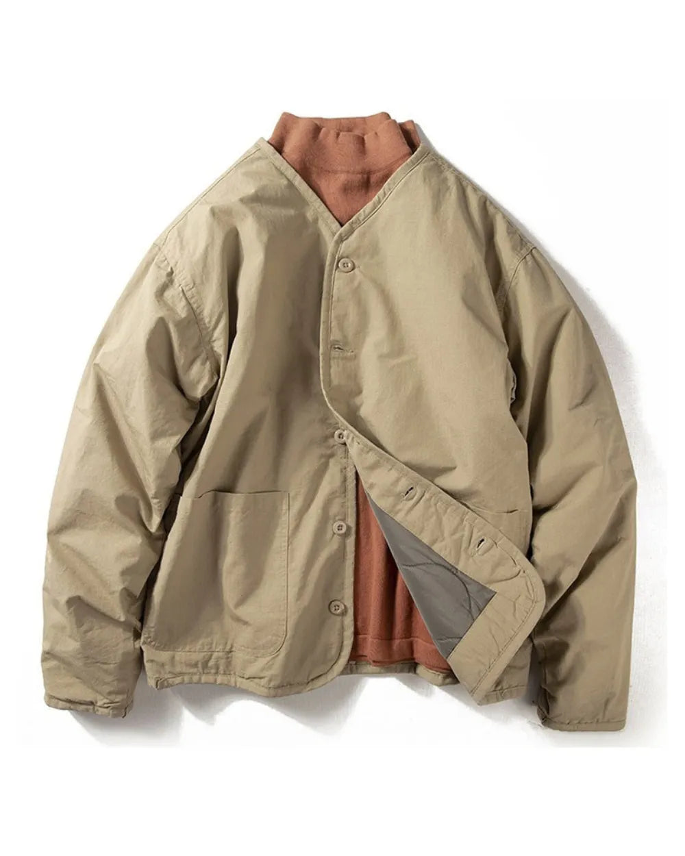 PADDED V NECK LOOSE JACKET W1938