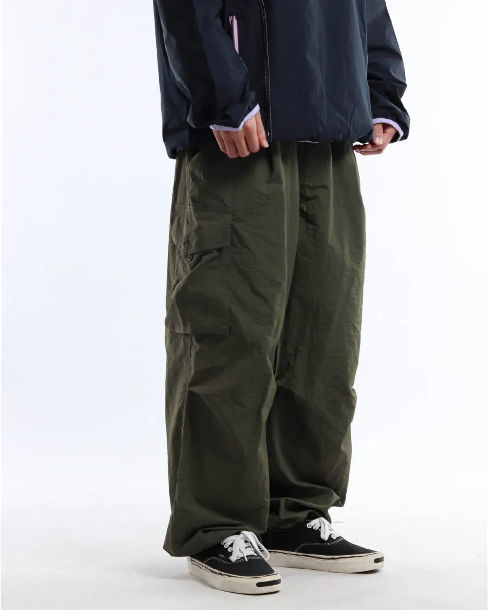 NYLON WIDE CARGO PANTS W1899