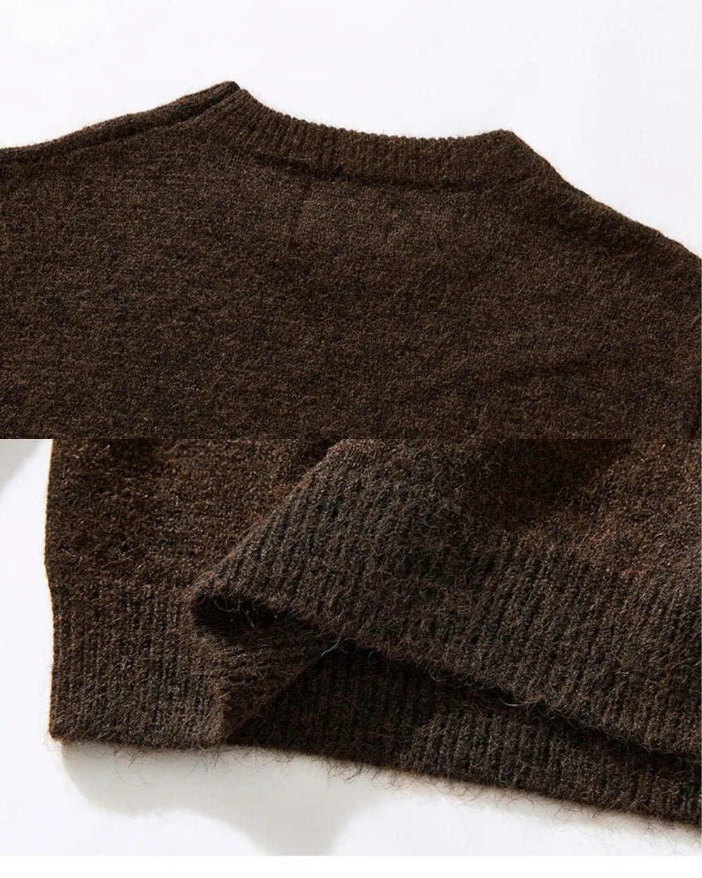 MIXED FABRIC KNIT SWEATER W1951