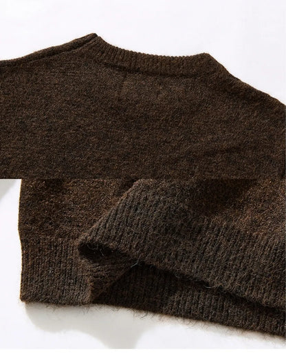 MIXED FABRIC KNIT SWEATER W1951