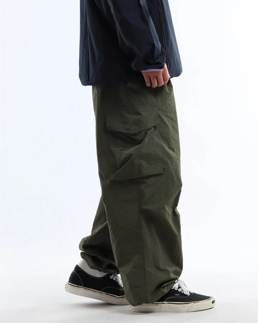 NYLON WIDE CARGO PANTS W1899