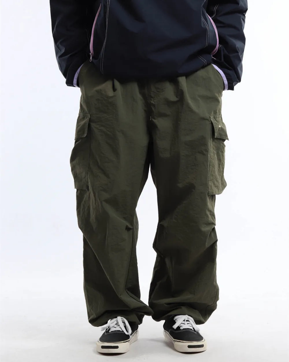 NYLON WIDE CARGO PANTS W1899
