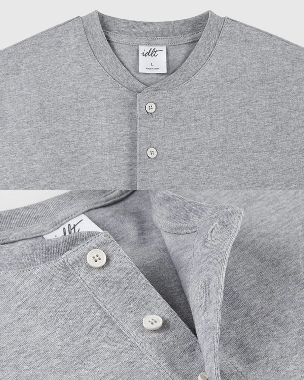 LOOSE HENLEY NECK T‑SHIRTS W1764