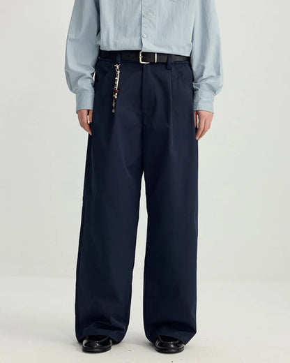STRAIGHT LOOSE TUCK PANTS W1719
