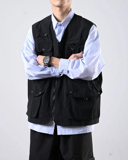 LOOSE CASUAL POCKET VEST W1697