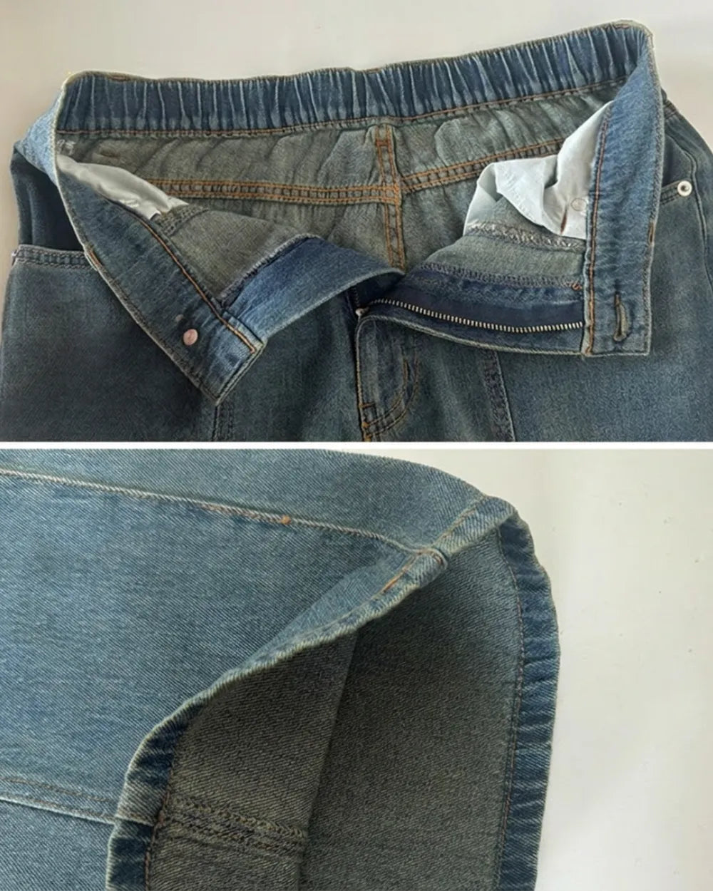 WASHED BLUE WIDE DENIM PANTS W1797