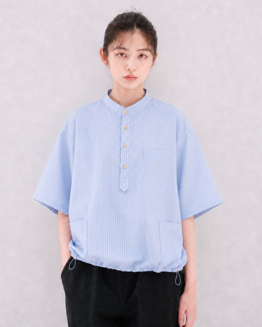 DRAWCORD STRIPE SHIRTS W1627