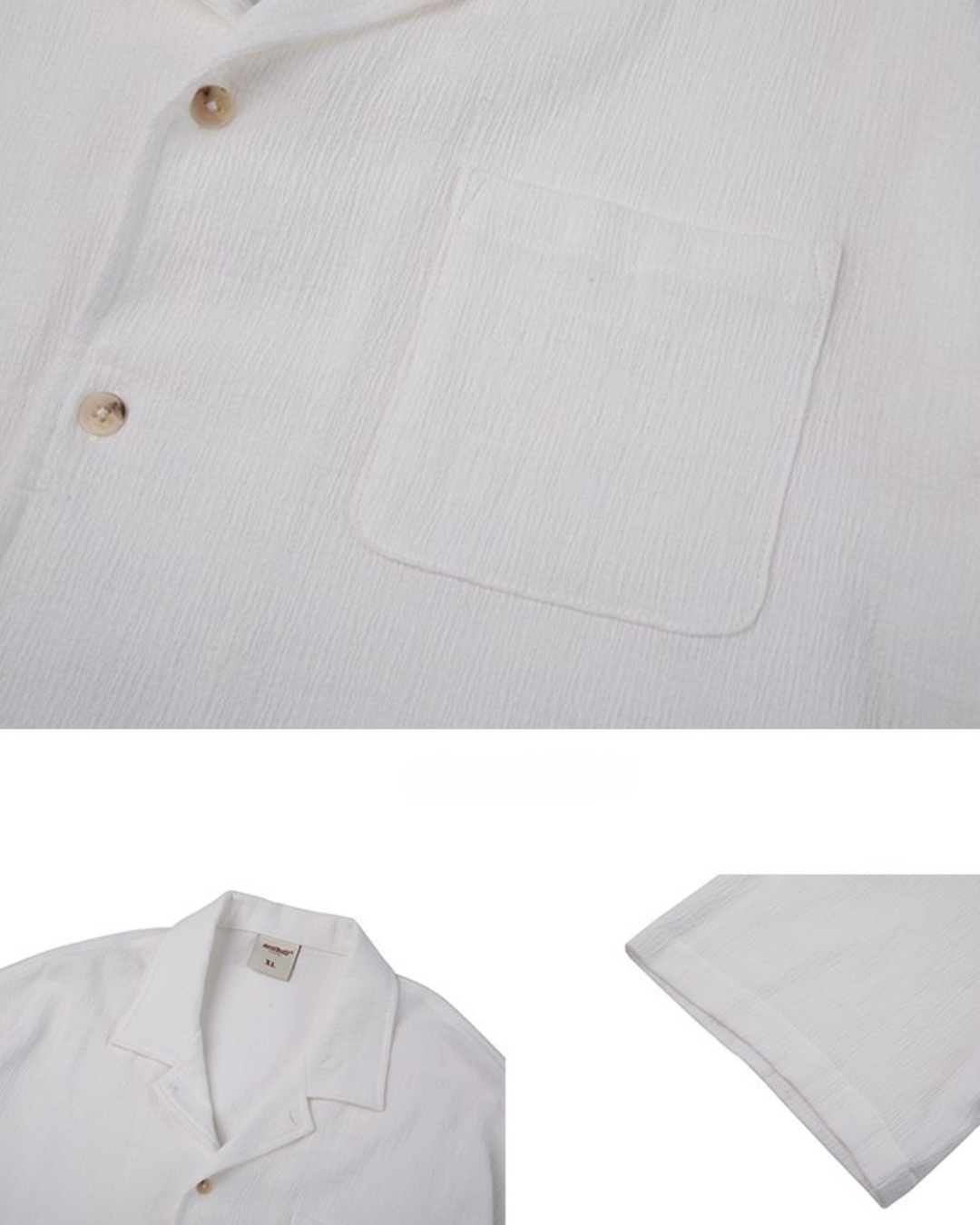 SOFT SEERSUCKER OPEN COLLAR SHIRTS W1454