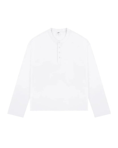 COTTON HENLEY NECK LOOSE TEE W1944