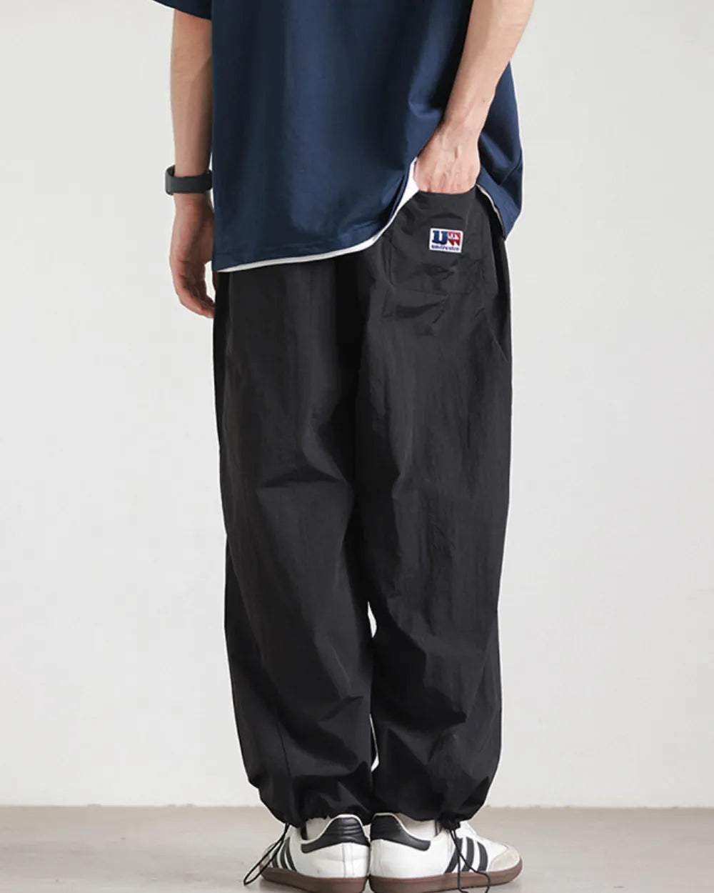 NYLON WIDE EASY PANTS W1822