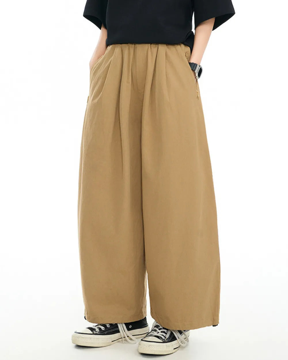 WIDE TUCK CHINO PANTS W1838