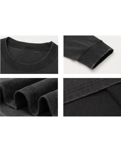 COTTON WASHED LOOSE LONG TEE W1943